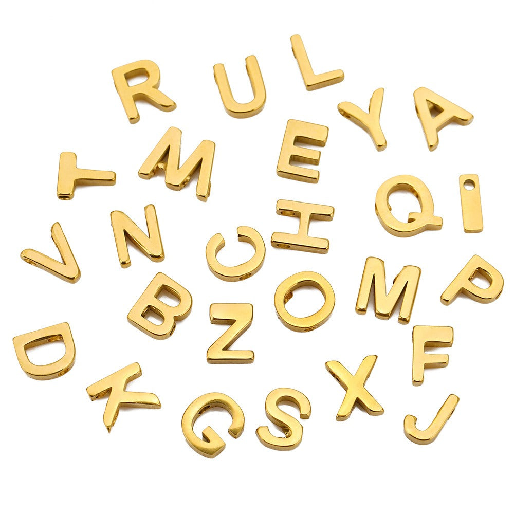 Stainless Steel Alphabet Shape Beads – A-Z