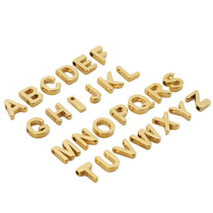 Stainless Steel Alphabet Shape Beads – A-Z