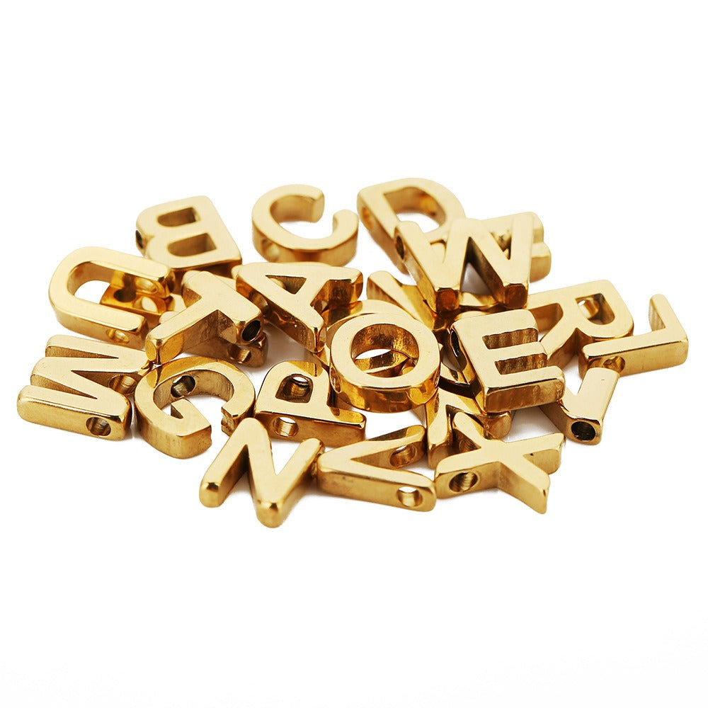 Stainless Steel Alphabet Shape Beads – A-Z
