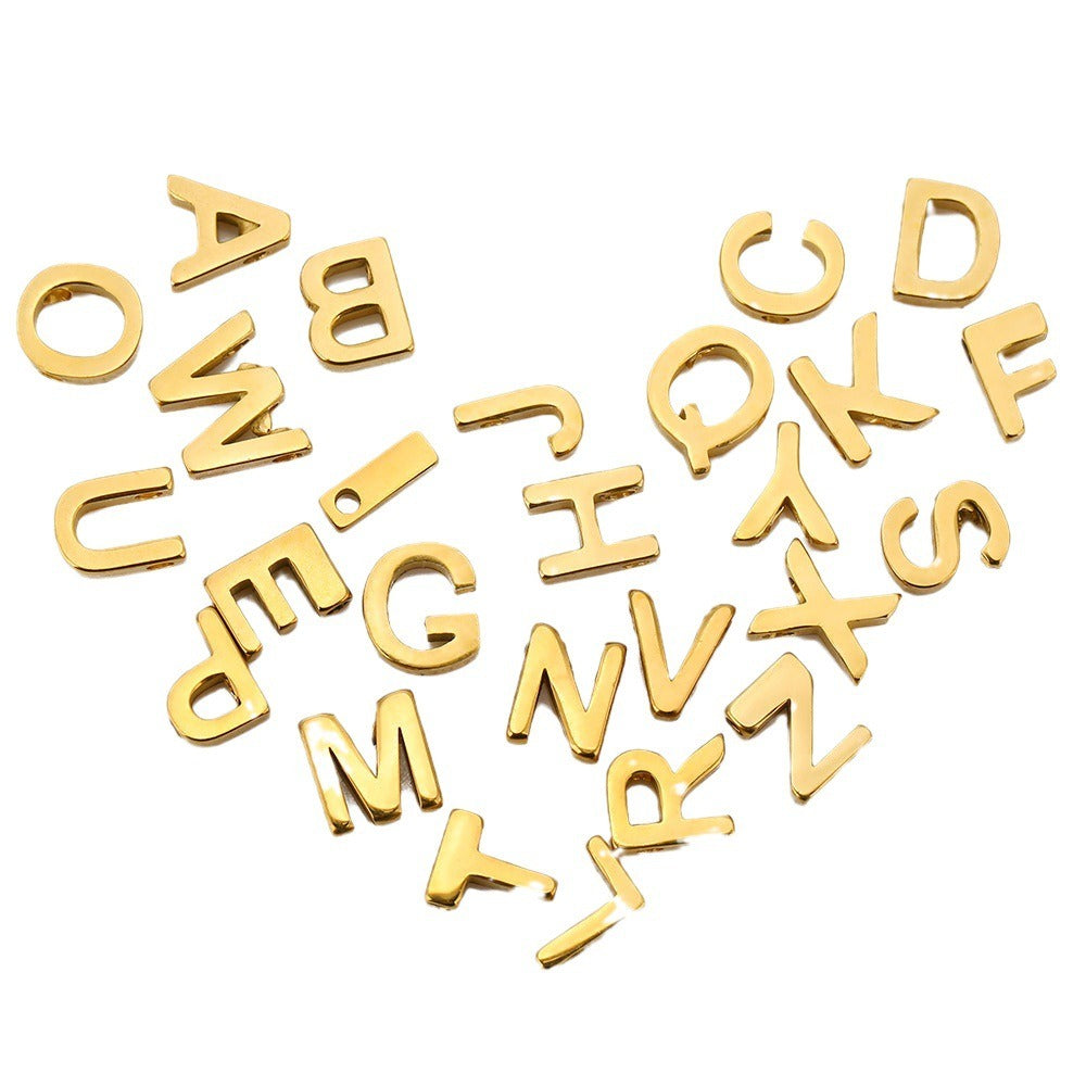 Stainless Steel Alphabet Shape Beads – A-Z