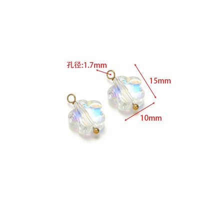 Crystal & Pearl Bead Charms with Stainless Steel Loop
