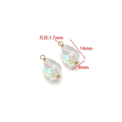 Crystal & Pearl Bead Charms with Stainless Steel Loop