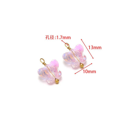 Crystal & Pearl Bead Charms with Stainless Steel Loop