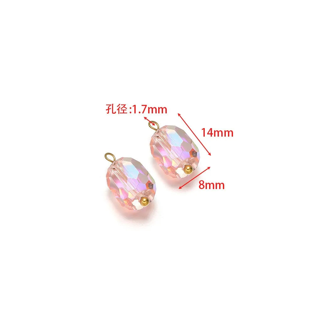 Crystal & Pearl Bead Charms with Stainless Steel Loop