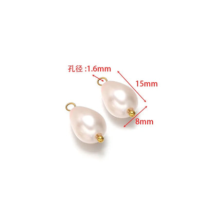Crystal & Pearl Bead Charms with Stainless Steel Loop