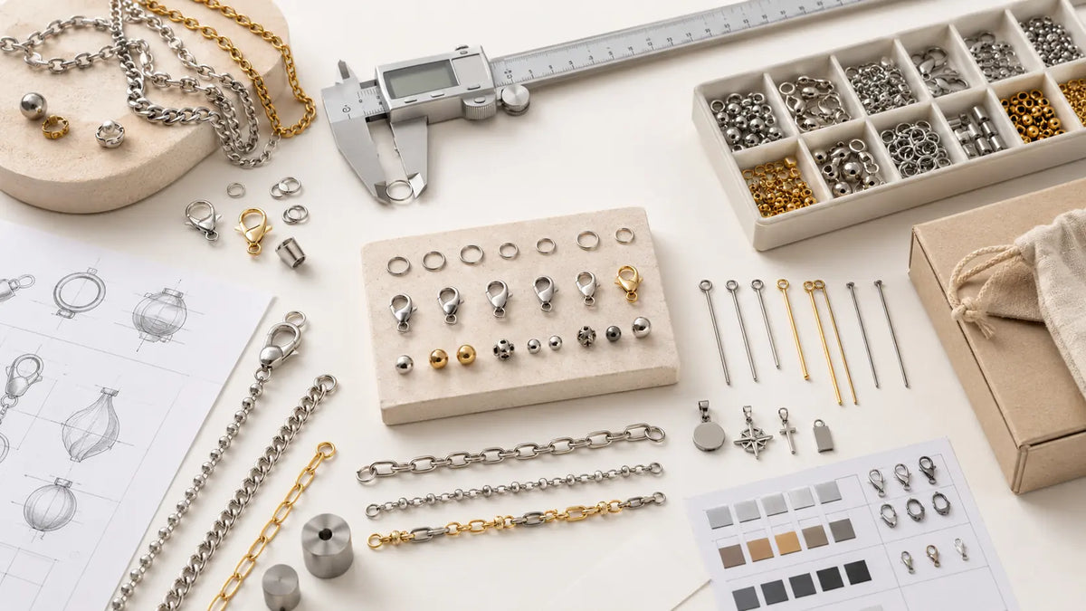 Custom stainless steel jewelry findings and components with size, finish and design options