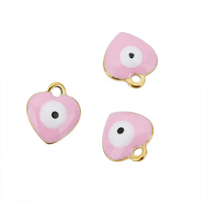 Stainless Steel Evil Eye Heart Charms
