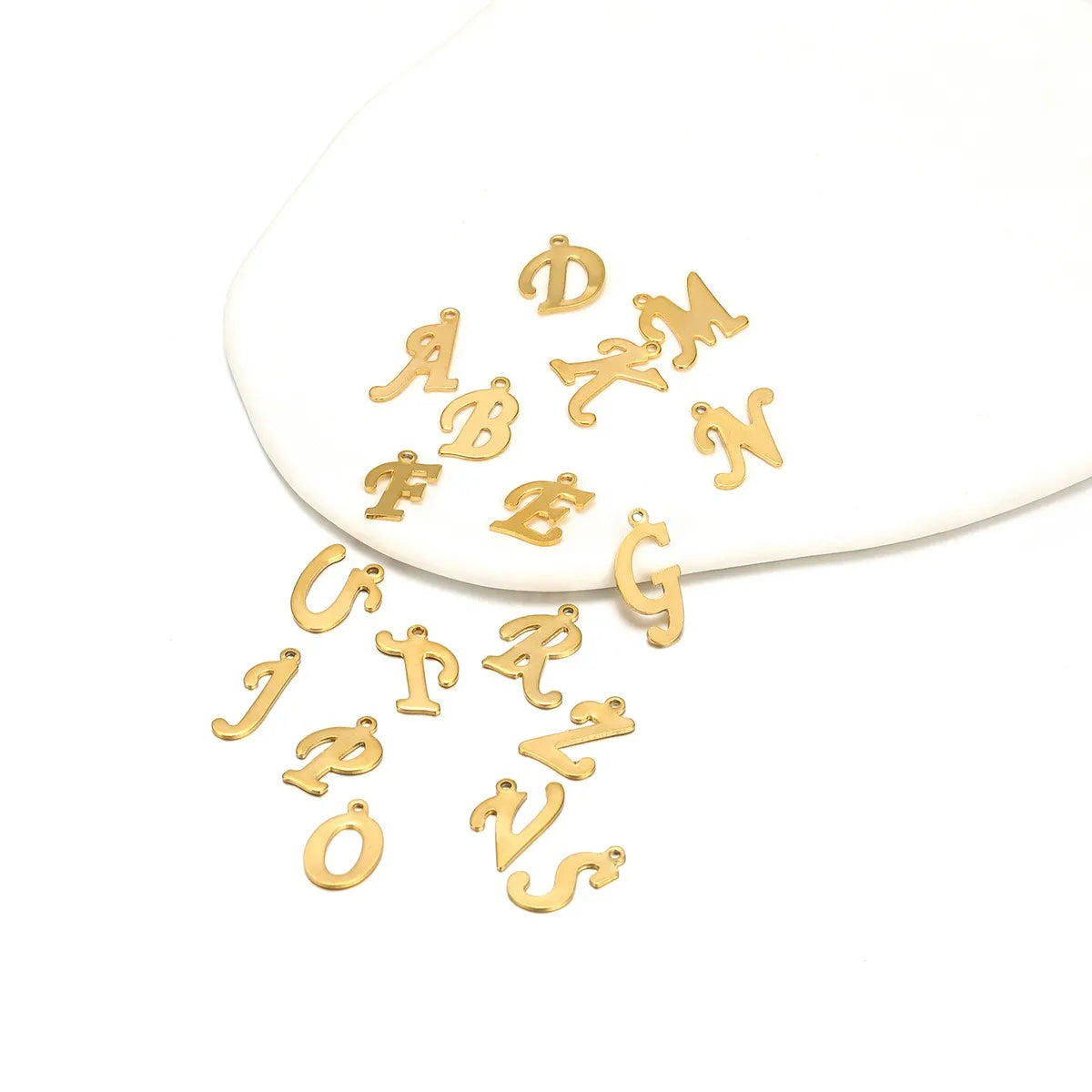 Stainless Steel Script Initial Charms – A-Z