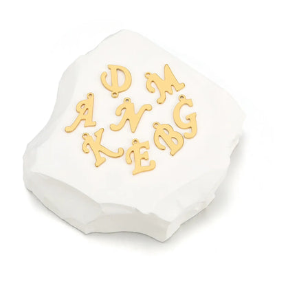 Stainless Steel Script Initial Charms – A-Z