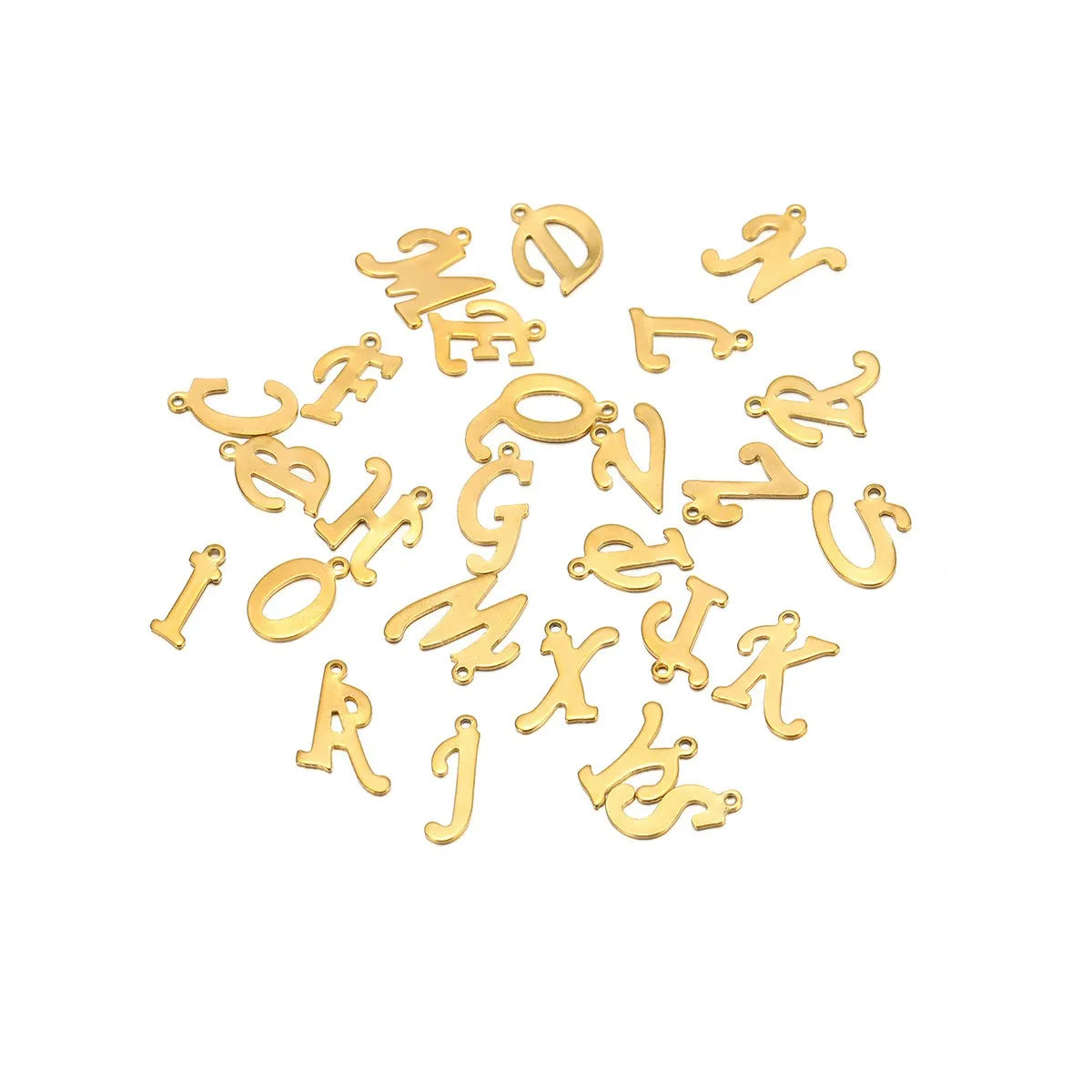 Stainless Steel Script Initial Charms – A-Z