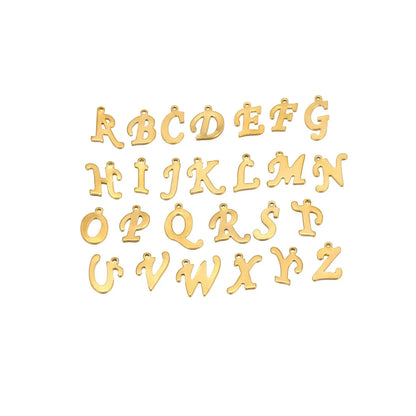Stainless Steel Script Initial Charms – A-Z