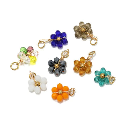 Multicolor Crystal Flower Charms