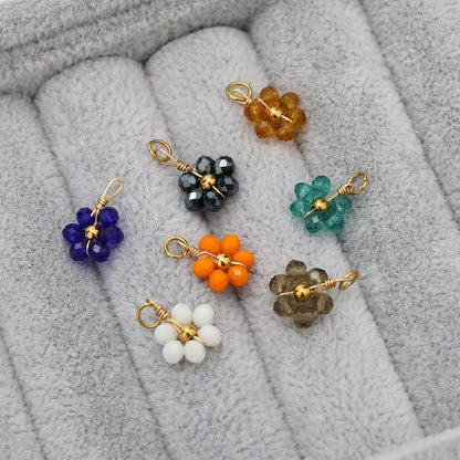 Multicolor Crystal Flower Charms