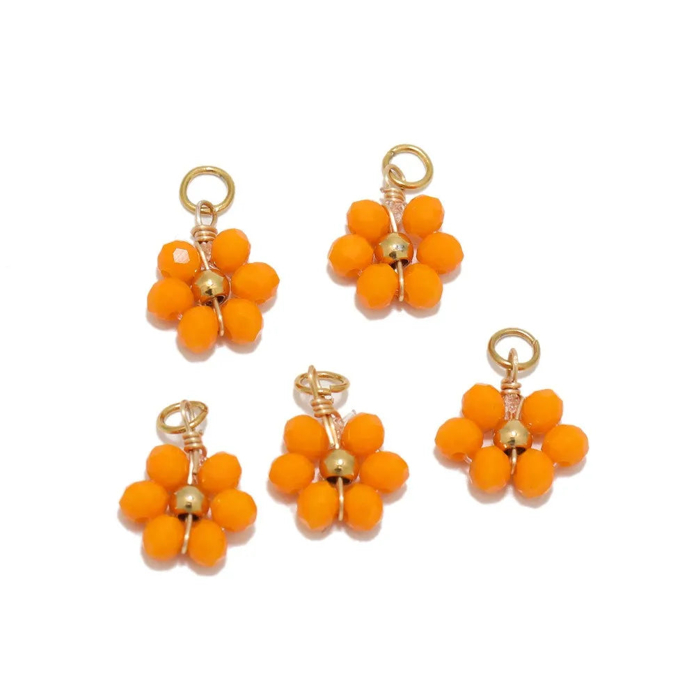 Multicolor Crystal Flower Charms