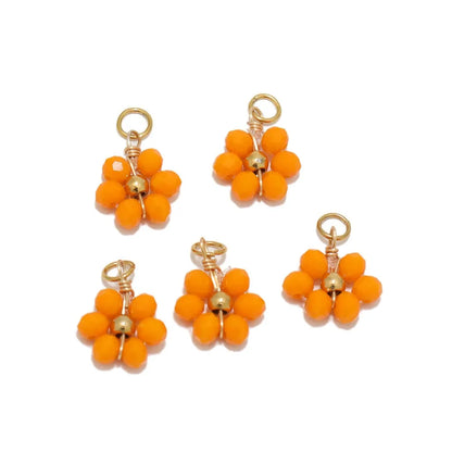 Multicolor Crystal Flower Charms