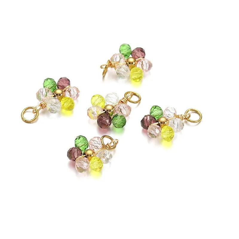 Multicolor Crystal Flower Charms