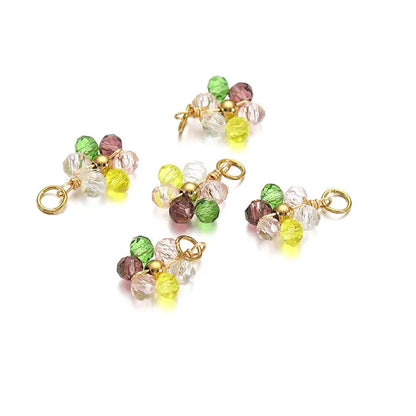 Multicolor Crystal Flower Charms