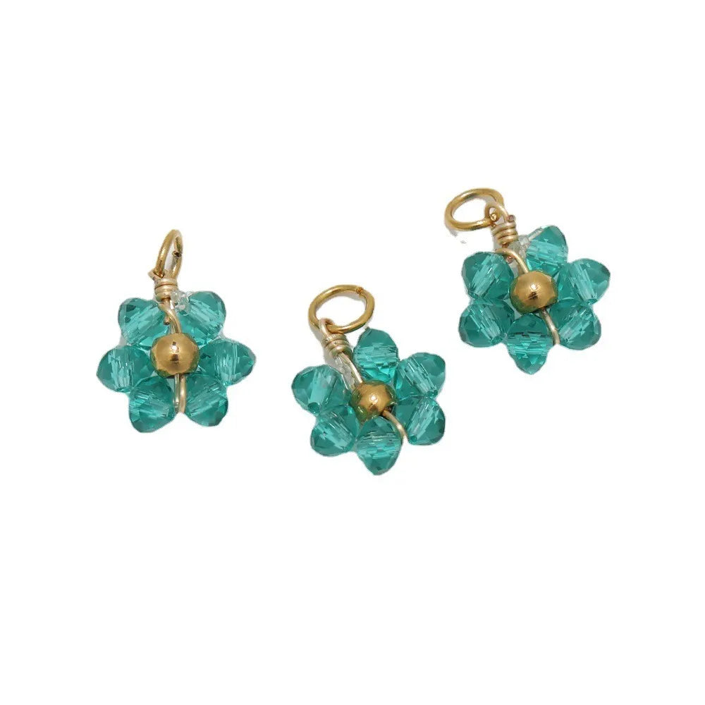 Multicolor Crystal Flower Charms