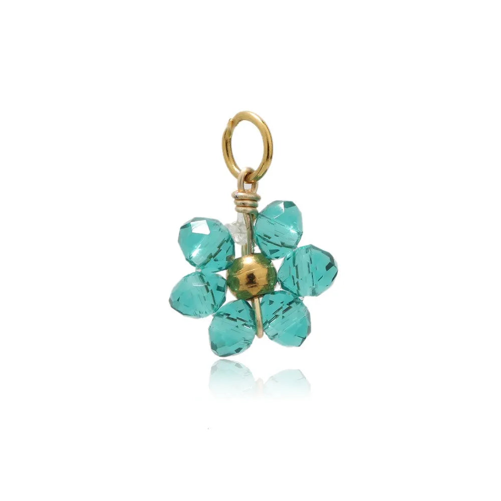Multicolor Crystal Flower Charms