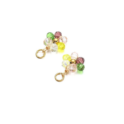 Multicolor Crystal Flower Charms
