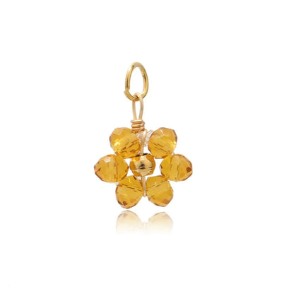Multicolor Crystal Flower Charms