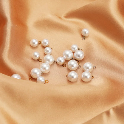 Round Pearl Charms with Stainless Steel Loop