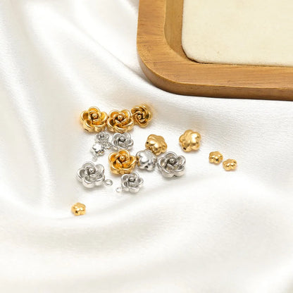 Stainless Steel 3D Rose Flower Charms