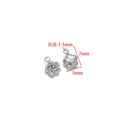 Stainless Steel 3D Rose Flower Charms