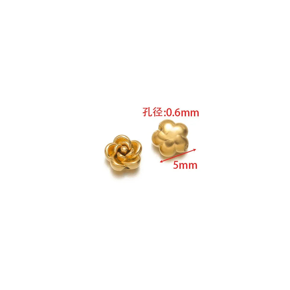 Stainless Steel 3D Rose Flower Charms