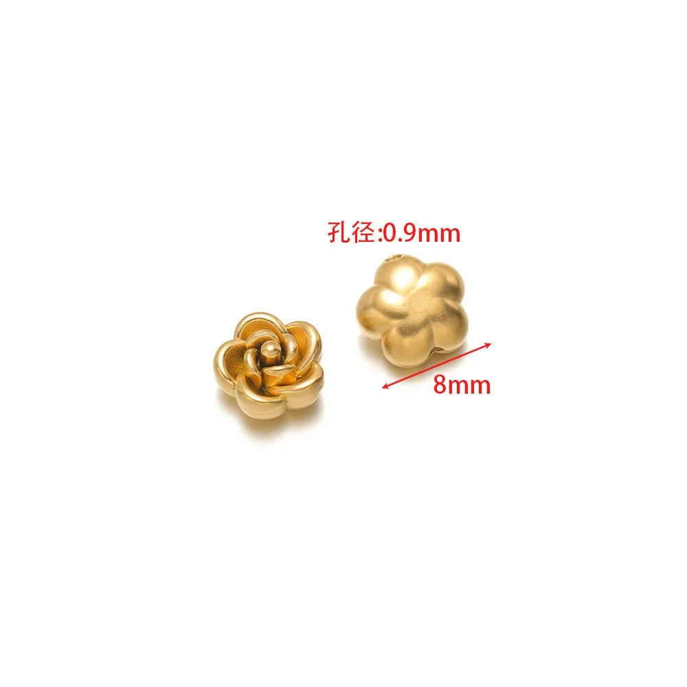 Stainless Steel 3D Rose Flower Charms