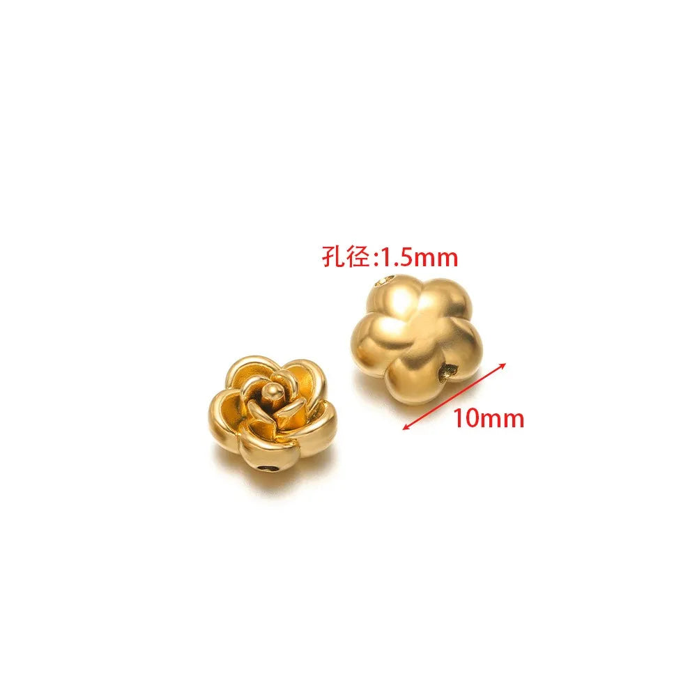 Stainless Steel 3D Rose Flower Charms