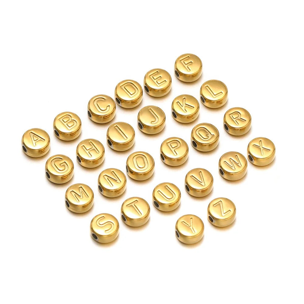 Stainless Steel Alphabet Letter Beads