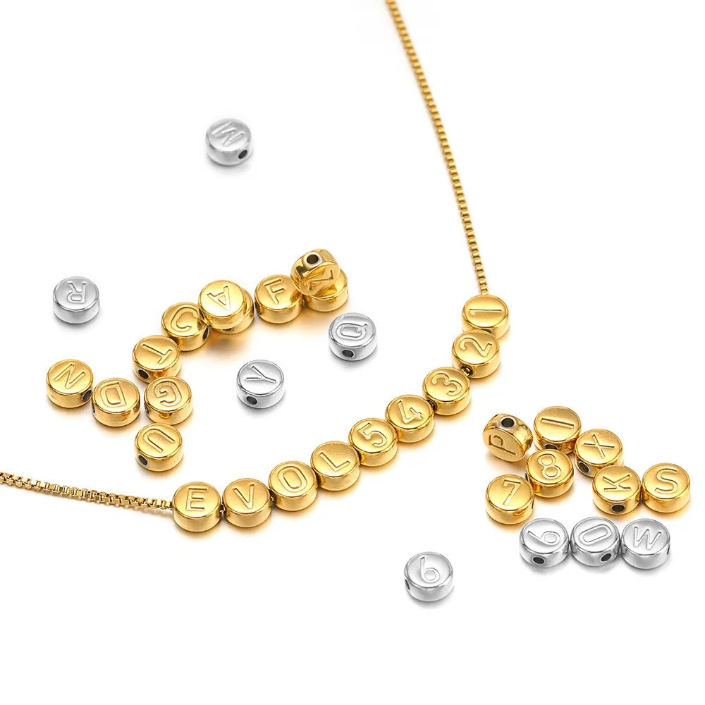 Stainless Steel Alphabet Letter Beads