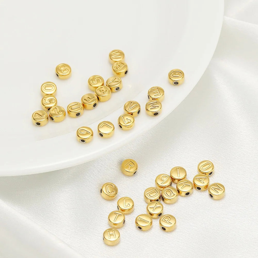 Stainless Steel Alphabet Letter Beads