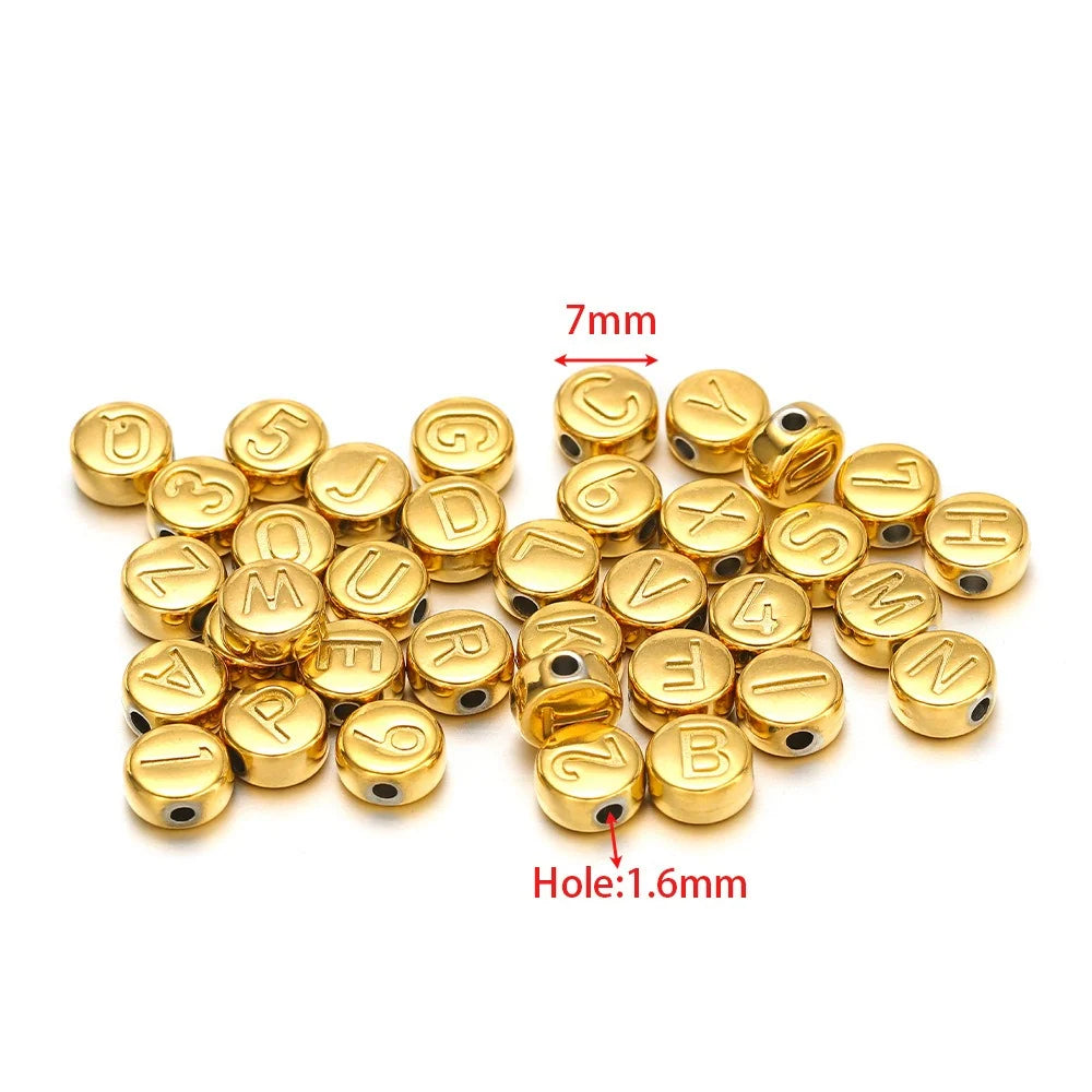 Stainless Steel Alphabet Letter Beads