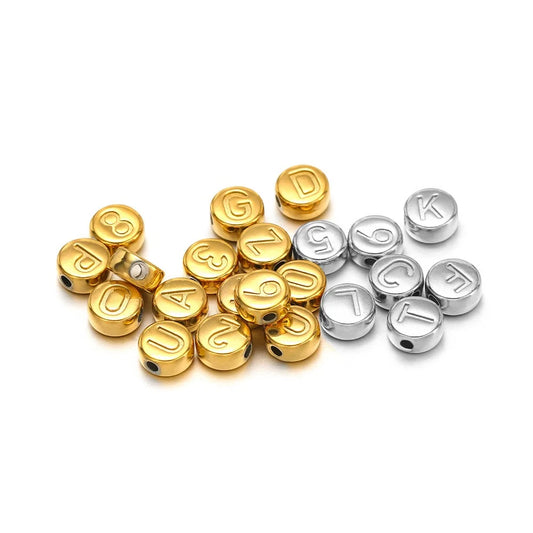 Stainless Steel Alphabet Letter Beads
