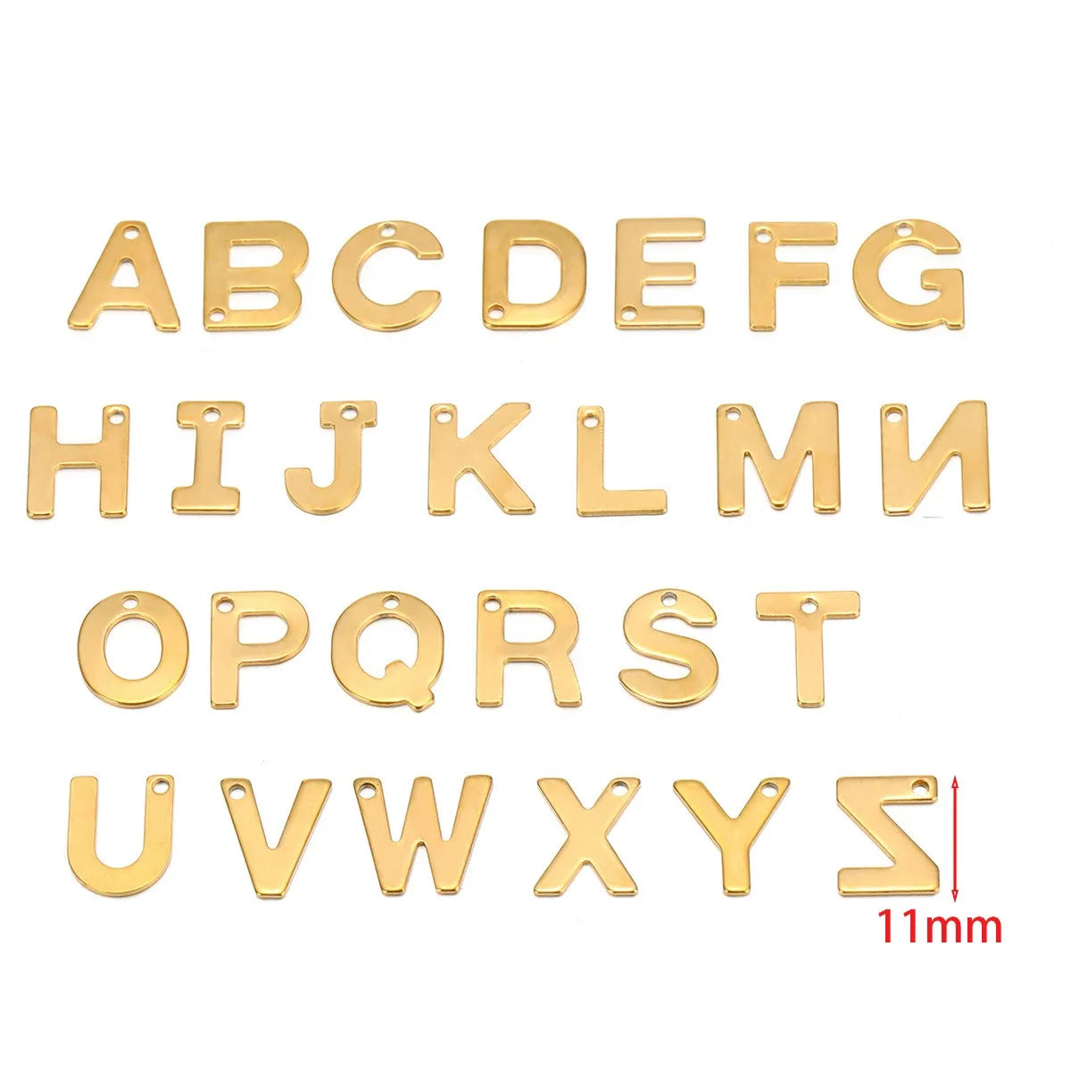 Stainless Steel Alphabet Letter Charms A–Z