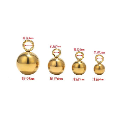 Stainless Steel Ball Charms with Loop