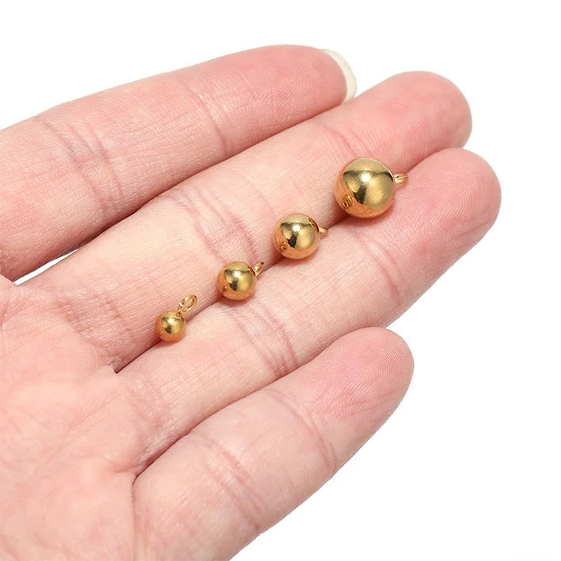 Stainless Steel Ball Charms with Loop