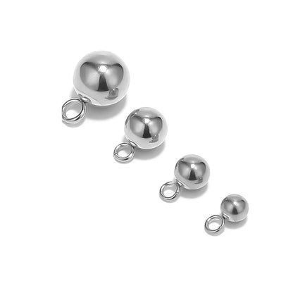 Stainless Steel Ball Charms with Loop