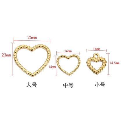 Stainless Steel Beaded Heart Charms & Links