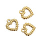 Stainless Steel Beaded Heart Charms & Links