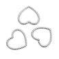 Stainless Steel Beaded Heart Charms & Links