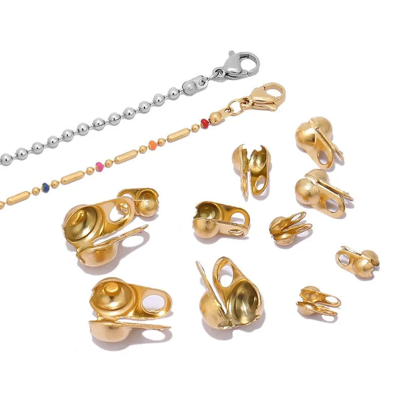 Stainless Steel Clamshell Bead Tips