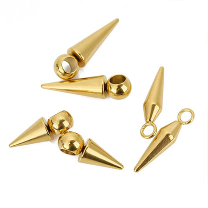 Stainless Steel Cone Spike Charms