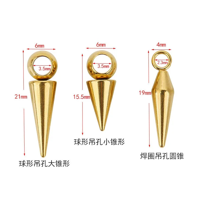 Stainless Steel Cone Spike Charms