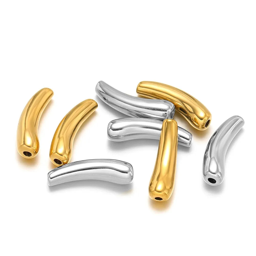Stainless Steel Curved Tube Beads