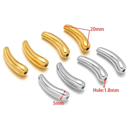Stainless Steel Curved Tube Beads