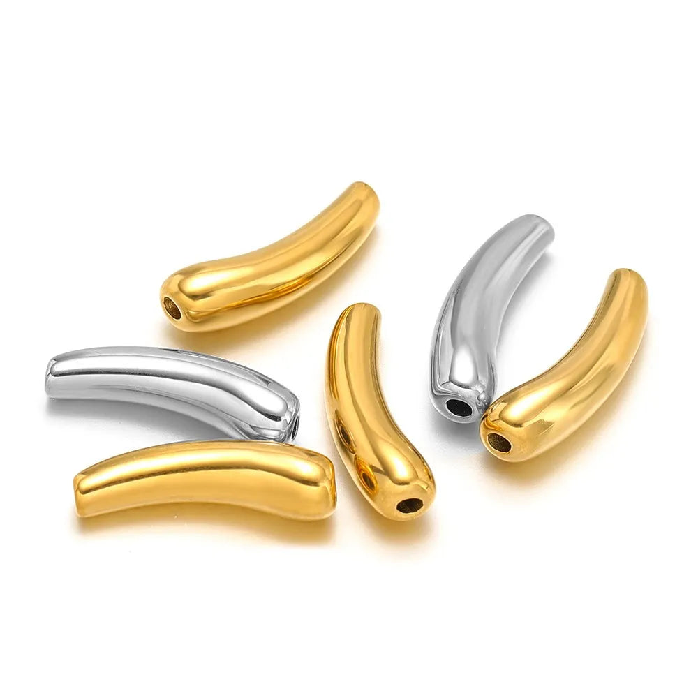 Stainless Steel Curved Tube Beads