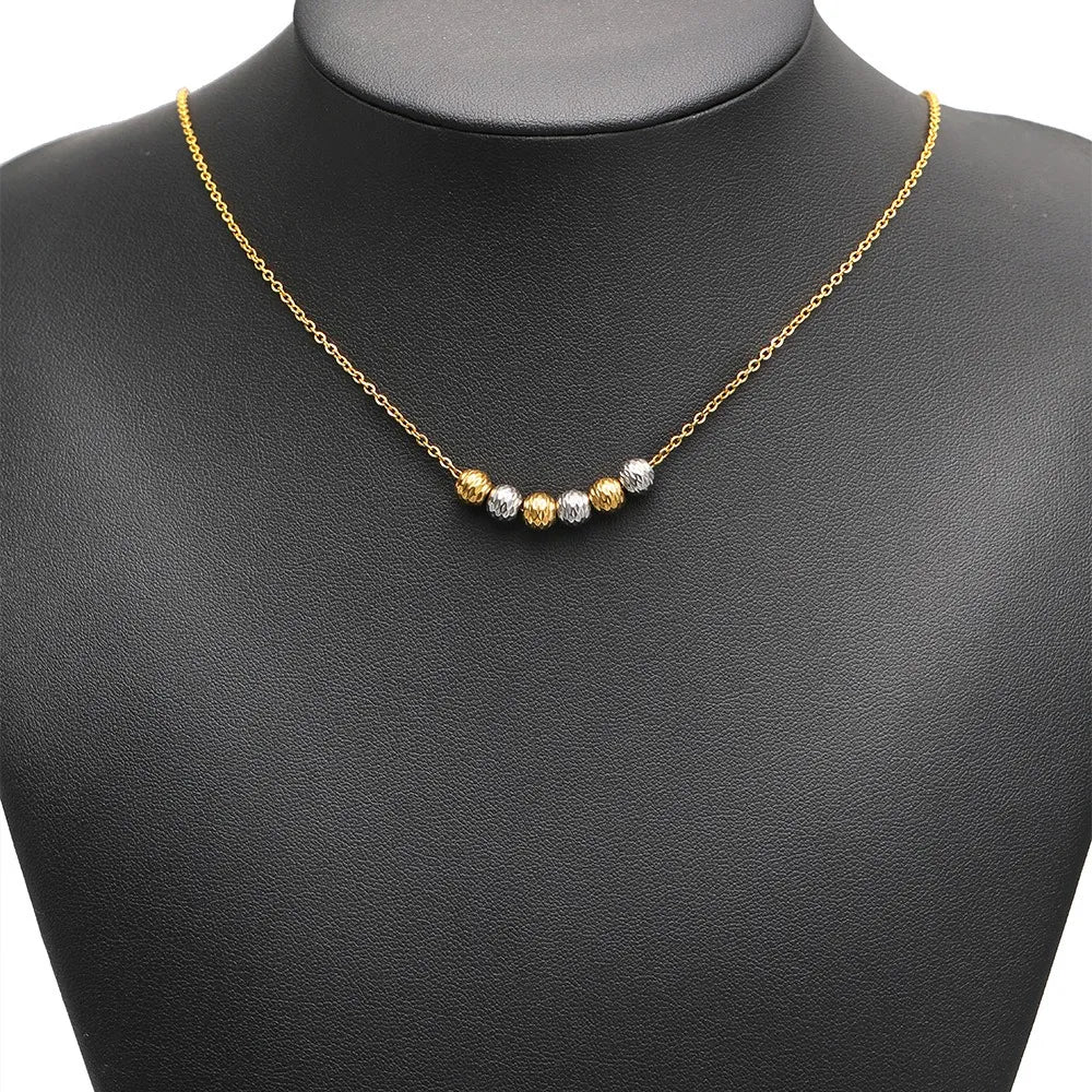 Stainless Steel Diamond-Cut Round Spacer Beads